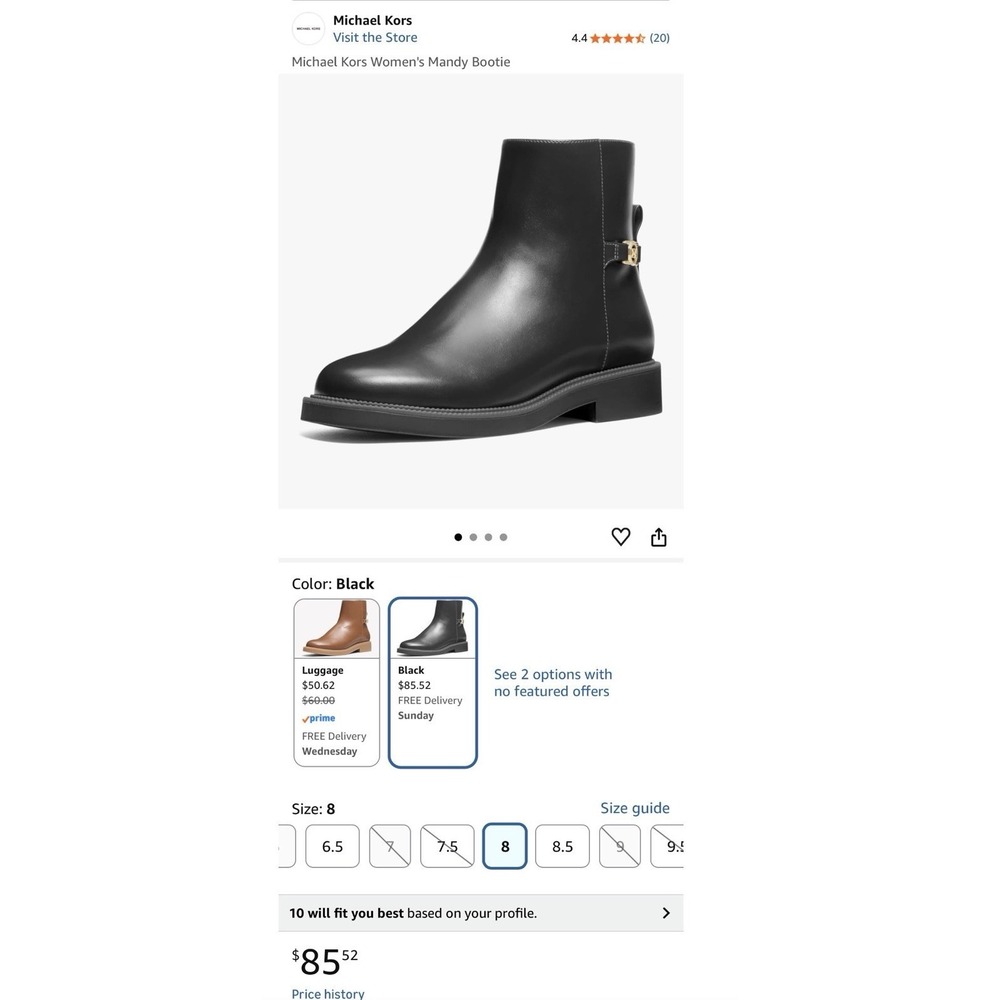 NIB ❤️ Michael Kors Mandy Boots Women Size 7M MSRP $150 Black Faux Leather Ankle - Picture 5 of 11